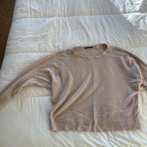 Cropped soft cream sweater